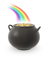 Rainbow Pot  - Anyone's dream of having....a rainbow delivering a pot of full of money!