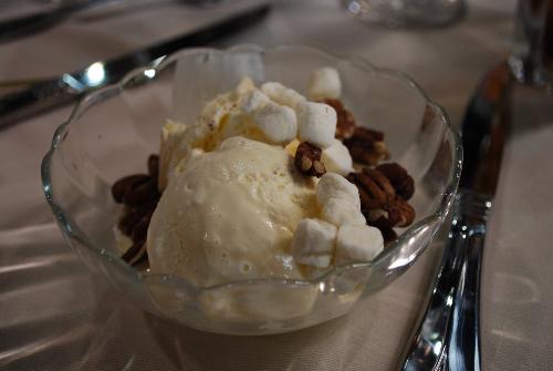 Ice Cream - ice cream sundae with walnuts and marshmallows at Arizona Baseball Club, Chase Field, Phoenix, Arizona