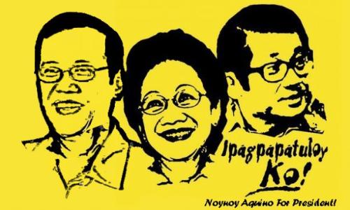 noynoy - noynoy with parents cory & ninoy....