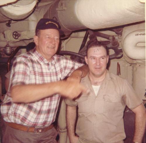 My dad met John Wayne - When my dad was young, back in the 1960's, during the war, John Wayne came onto the ship he was on and they got pictures with him.