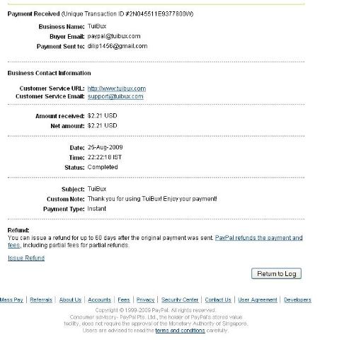 Tuibux payment proof - This is my payment proof of tuibux