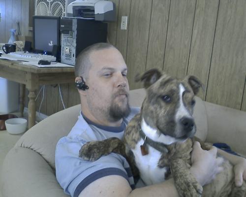 Tony and Brenda - Brenda is Tony's baby. She's always following him around. We're going to breed her in one year.