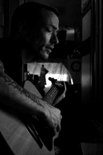 Bill playing his Guitar - My boyfriend playing his guitar.