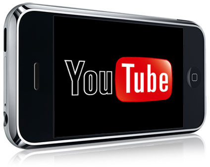 YouTube on iPhone - YouTube's logo beeing displayed on an iPhone
