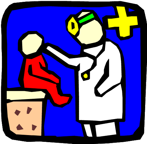 cartoon health - this is cartoon health. The kid checked by doctor