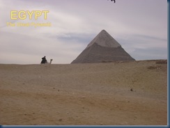 The Great Pyramid of Giza, Egypt - Photo taken by my son on our trip to Egypt last November 2008. You can see a camel on the desert and a bird flying aross partly on top :)