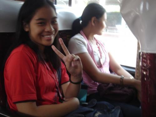 me and my friend 2 - i'm showing the sign of peace there! and my friend was enjoying the view!