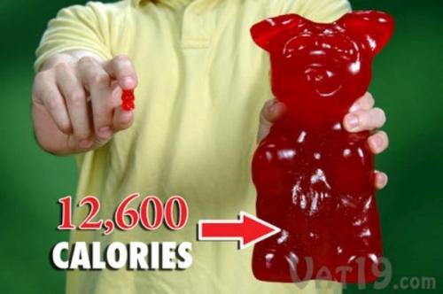 5pound gummy bear - equivalent of 1,4000 regular sized gummy bears, weighs over 5lbs,9.5inch tall.