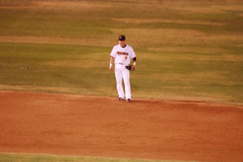 Skip Adams - Skip playing shortstop at Hi Corbett, Tucson, Arizona, August 31, 2009