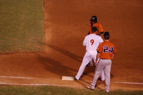Skip Adams - Skip playing first base at Hi Corbett, Tucson, Arizona, August 31, 2009