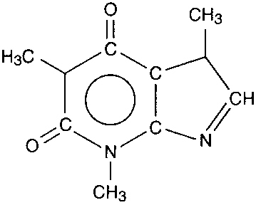 caffeine molecule - this is a molecule of the chemical caffeine
