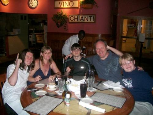 family - my family at dinner at carrabas in miami lst year.