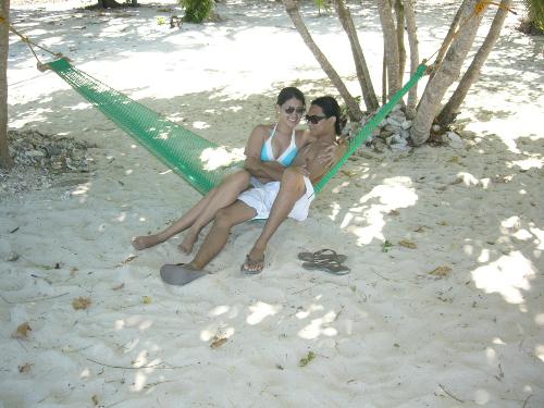 me and my boyfriend in a secluded beach in Palawan - This was taken while we were on vacation in Palawan..