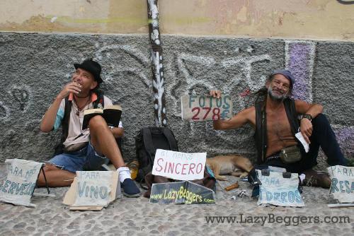 Beggars - begging in the street