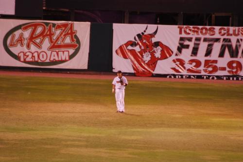 Skip Adams - Skip plays centerfield in the 7th inning at Hi Corbett, Tucson, Arizona, August 31, 2009