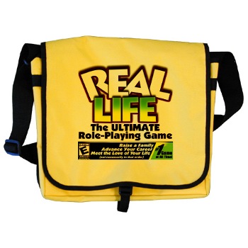 Real Life Bag - I found this at cafepress.com Its based From Sims merchandise to buy. They got more stuff but this one I am definitely buying.