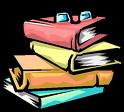 Animated face of books - Animated drawing of books in the shape of a human face.