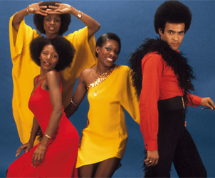 Boney M team - The photo depicts all the four initial members of Boney M started by the recorder frank Farian in 1976