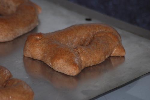 Penguin Pretzel - penguin shaped pretzel I made from a honey wheat pretzel dough recipe