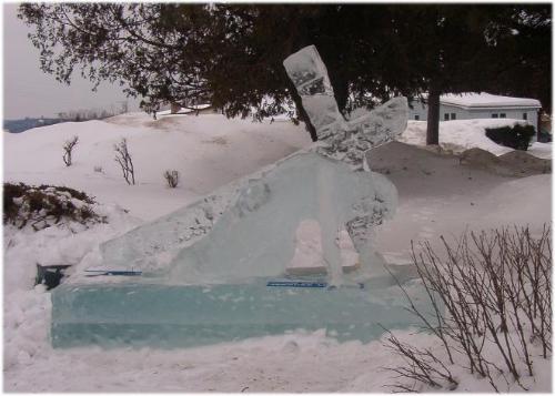 Ice Sculpture of Christ - Taken in Rawdon, Quebec, Canada, in early 2004.