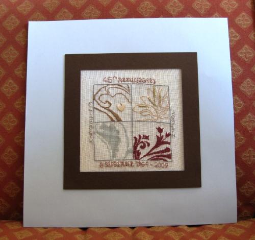 Finished card - the finished card with cross stitch design