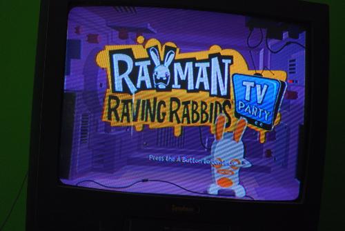 Rayman Raving Rabbids TV Party - screenshot of playing the game on the Wii