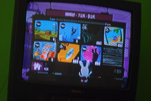 Rayman Raving Rabbids TV Party - screenshot of some of the mini games on playing the game on the Wii