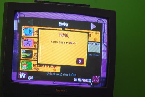 Rayman Raving Rabbids TV Party - screenshot of playing the game on the Wii