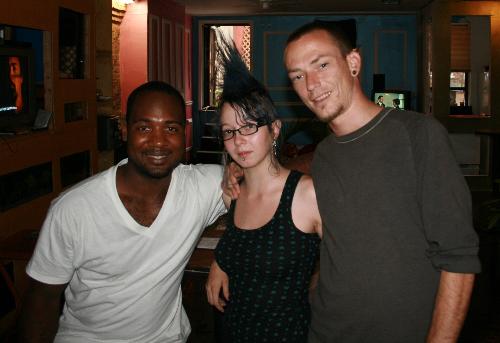Talib, Myself and Bill - Talib is the manager to the hostel we've been staying at for the past month.  He's a great guy and has grown to be our friend.