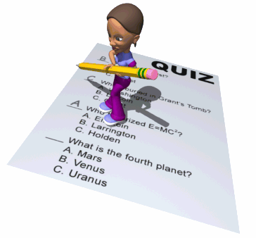 Quizzes - Just a picture of a large paper and some lady on top of it and marking the answer for the question below.. I think it's a okay looking picture sort of funny ish if you think haha.. but yeah What do you think of it.. leave a comment.. :)