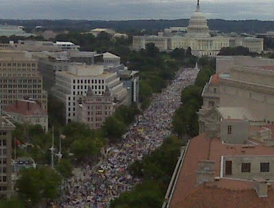 9 12 rally in DC -  I dare you to tell me this is a loud 'minority'  numbers first estimated to be nearly 60,000 people. from the phot's though, it looks like it may well be signifigantly more.