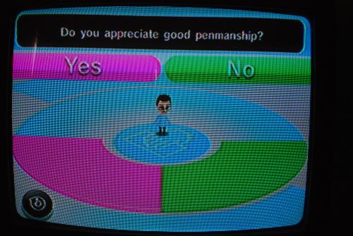 Everybody Votes Poll - New wii everybody votes poll about penmanship