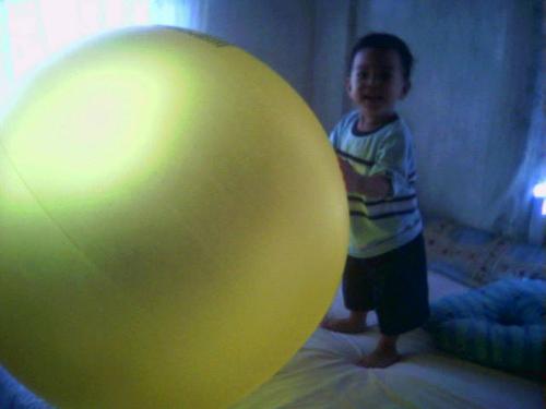big ball - a big yellow ball. my son loves playing with it.
