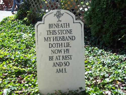 'cemetary' - One of the 'headstones' at the 'cemetary' behind the scriptorium at Mount Hope Ren Faire Grounds