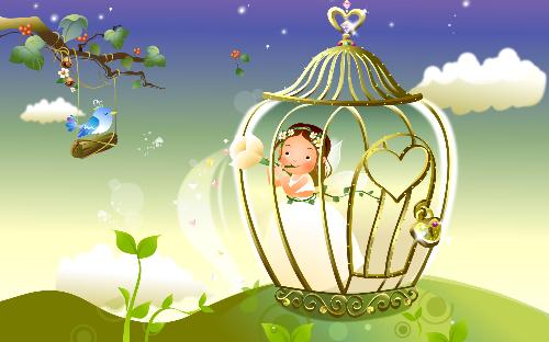 cute girl - The girl is so cute. why is she in the cage?