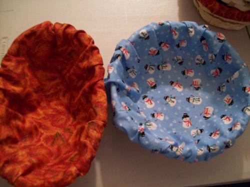 Basket liners - Baskets with liners I sewed for upcoming craft sale.