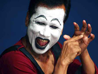 Mime - Noted mime actor Moinul Hoque, of Assam, India.