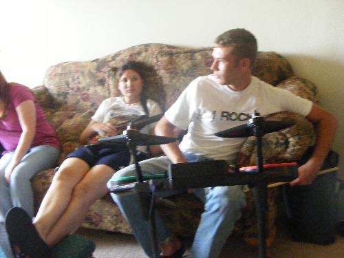 Guitar Hero - My son and his best friend Bess playing Guitar Hero before the Bass drum broke