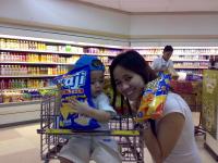 me & my baby - Taking time w/ my baby while doing my groceries.