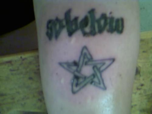 so below - one of my new tats: so below with a pent
