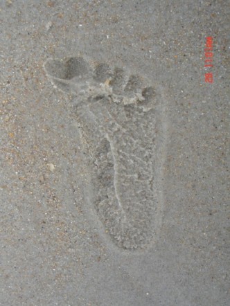 Footprint in the sand - My Grand daughters footprint