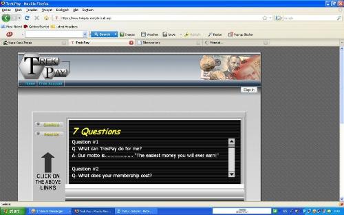 trekpay - this is first page or home at trekpay's website. trekpay is an PTC website.