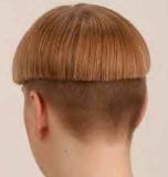 Mushroom Cut - Back view of a mushroom cut