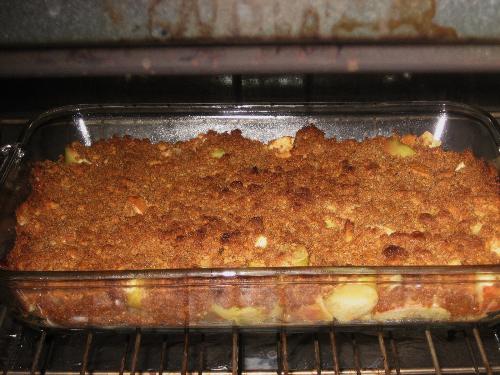 Apple Crisp - Made from my homegrown Haralred Apples recently. Apple Crisp - Made from my homegrown Haralred Apples recently.