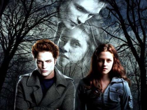 Twilight Woods - A picture/poster from the movie Twilight, with Edward and Bella and the famed woods :)