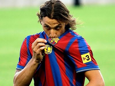 Zlatan - A picute of Barcelona's most recent striking star, Zlatan Ibrahimovic.