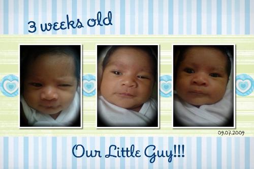3 weeks old - baby kurt cyreil was 3 weeks old last september 7 2009 his so so so cute & adorable... ^_^