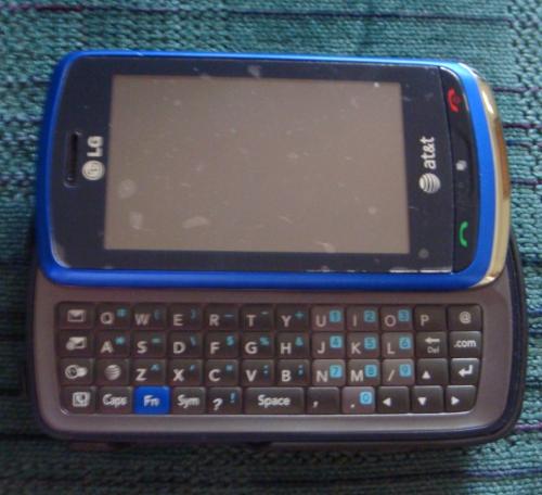 LG Xenon - My LG Xenon GR500 cell phone. It's blue in color and has the qwerty slide out keyboard!