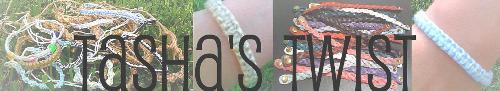 Tasha's Twist - This is a collage of some types of bracelets that are hand-made along with my site name, Tasha's Twist.