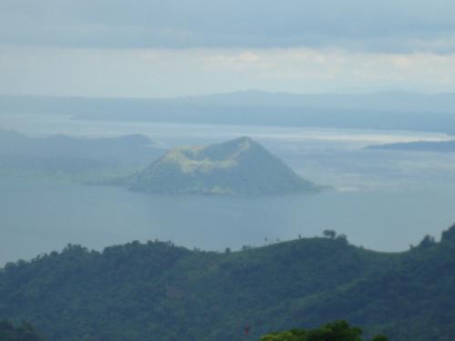 taal volcano - this is taal volcano in batangas. it is surrounded by water.  the picture was taken by my daughter when she was in tagaytay.
